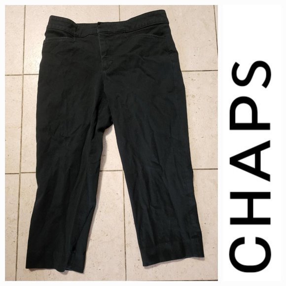 Chaps‎ Black Pants Cropped Capri Size 6 - Picture 1 of 4